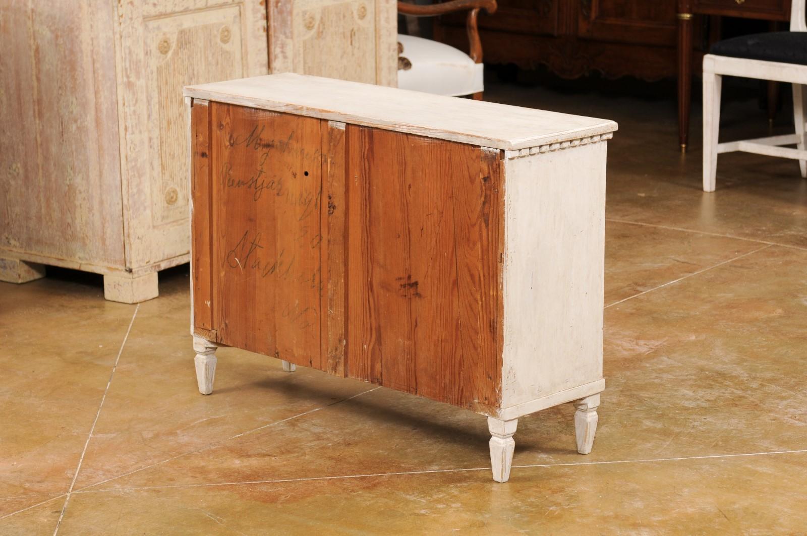 Swedish Gustavian Style 1890s Apothecary Chest with 10 Drawers and Carved Dentil For Sale 3