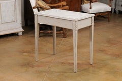 Swedish Gustavian Style 1900s Painted Console Table with Carved Rosettes
