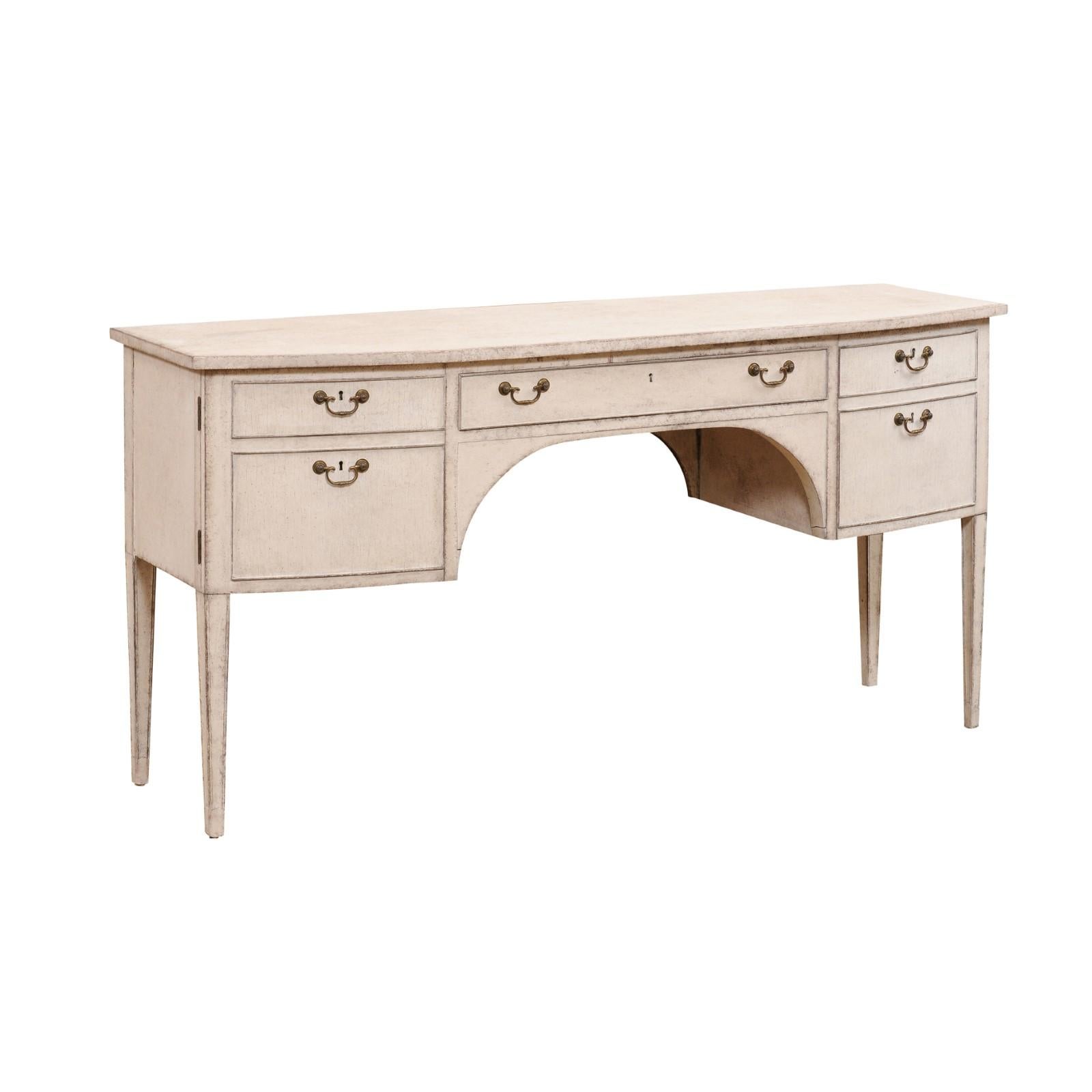 Swedish Gustavian Style 1900s Sideboard or Desk with Single Drawer and Doors For Sale 4