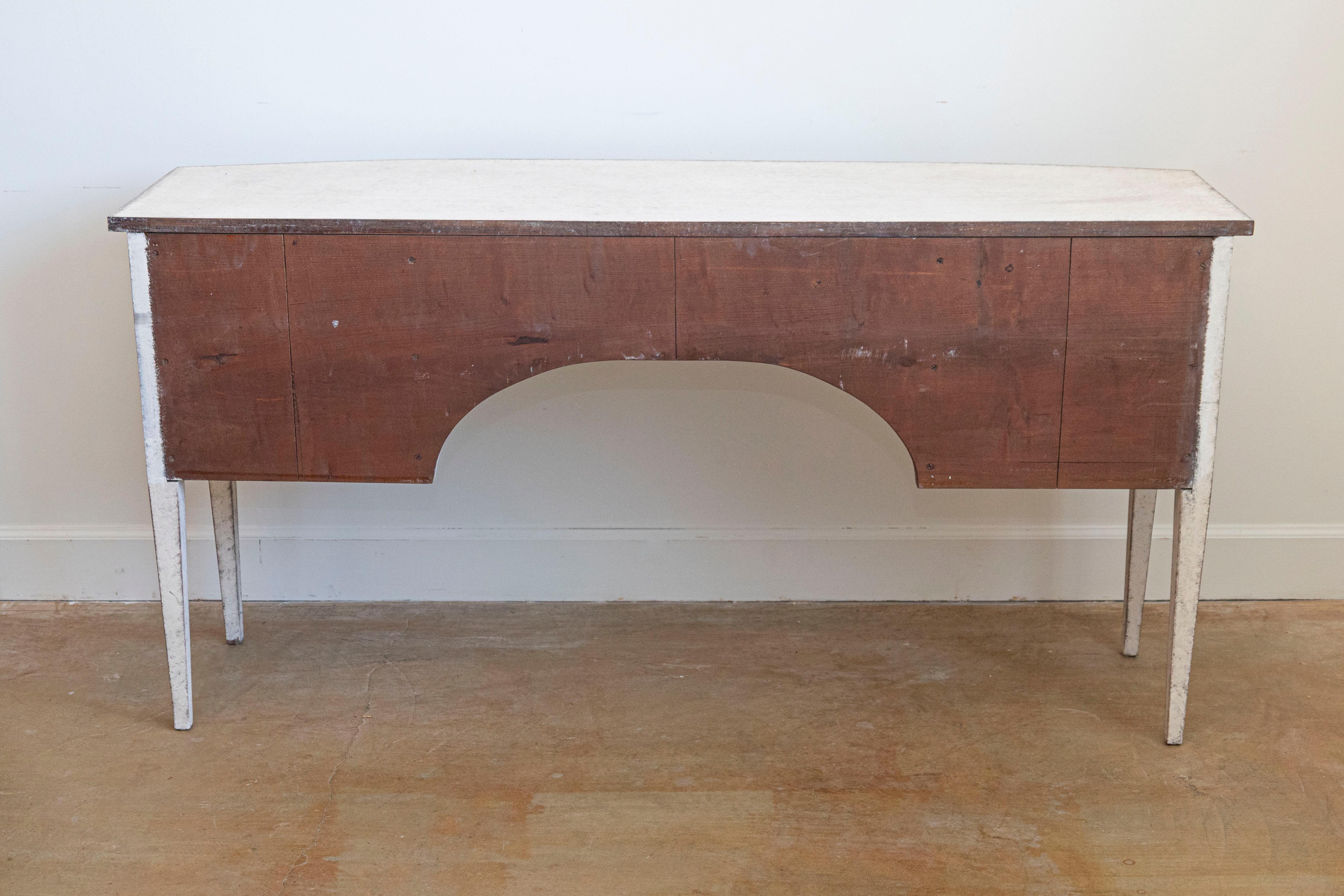 Swedish Gustavian Style 1900s Sideboard or Desk with Single Drawer and Doors For Sale 1