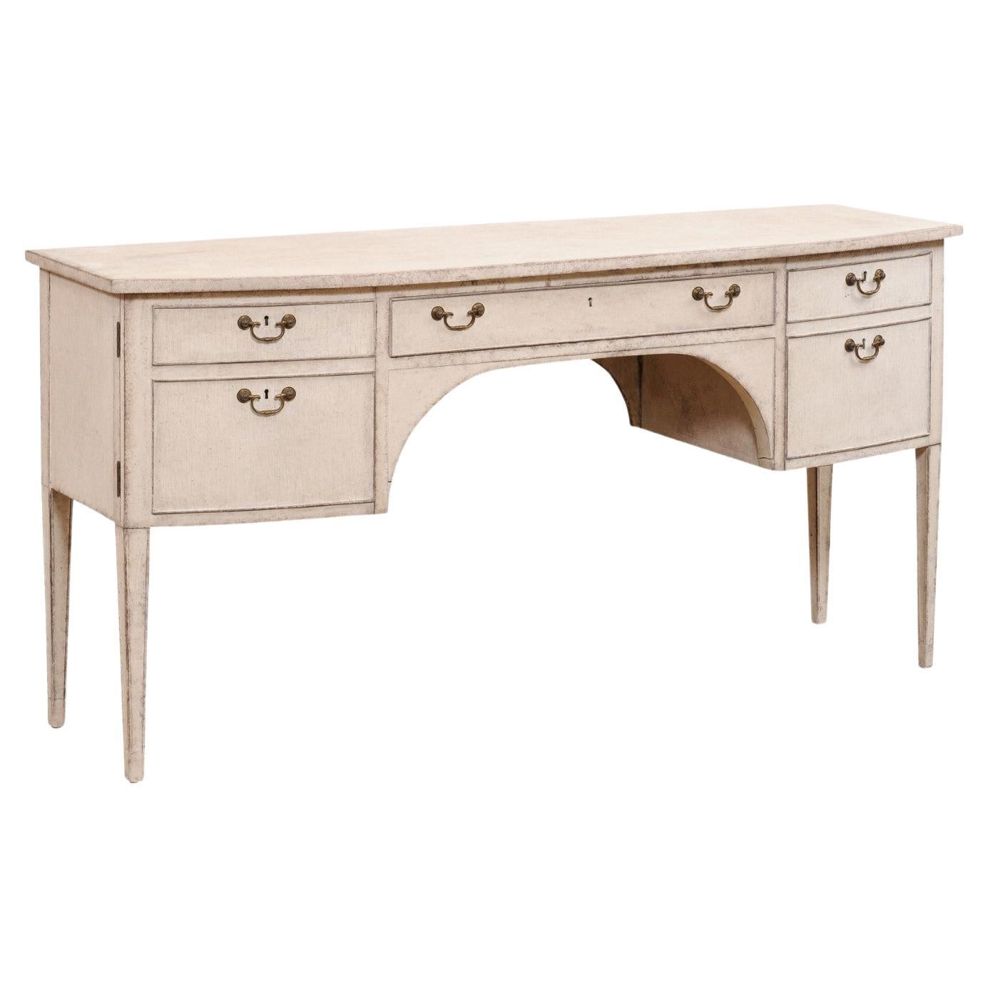 Swedish Gustavian Style 1900s Sideboard or Desk with Single Drawer and Doors