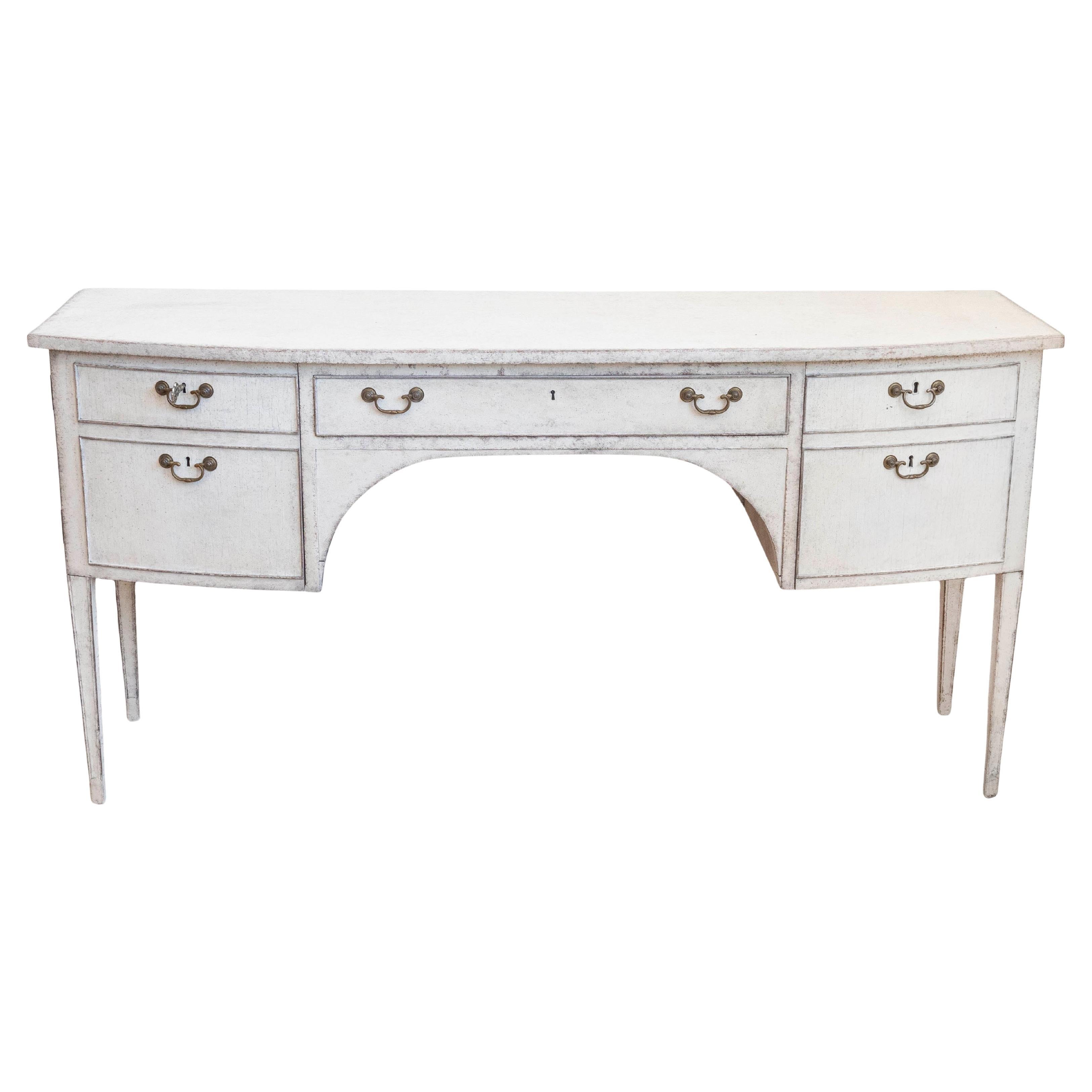 Swedish Gustavian Style 1900s Sideboard or Desk with Single Drawer and Doors