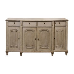 Swedish Gustavian Style 19th Century Breakfront Sideboard with Fluted Motifs