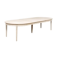 Swedish Gustavian Style 19th Century Extension Dining Table with Three Leaves