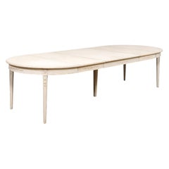 Swedish Gustavian Style 19th Century Extension Dining Table with Three Leaves