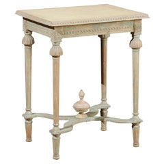 Antique Swedish Gustavian Style 19th Century Painted Console Table with Carved Finial