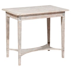 Table console peinte de style gustavien suédois du 19e siècle avec rosettes sculptées