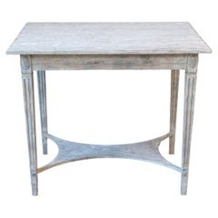 Swedish Gustavian Style 19th Century Painted Console Table with Carved Rosettes