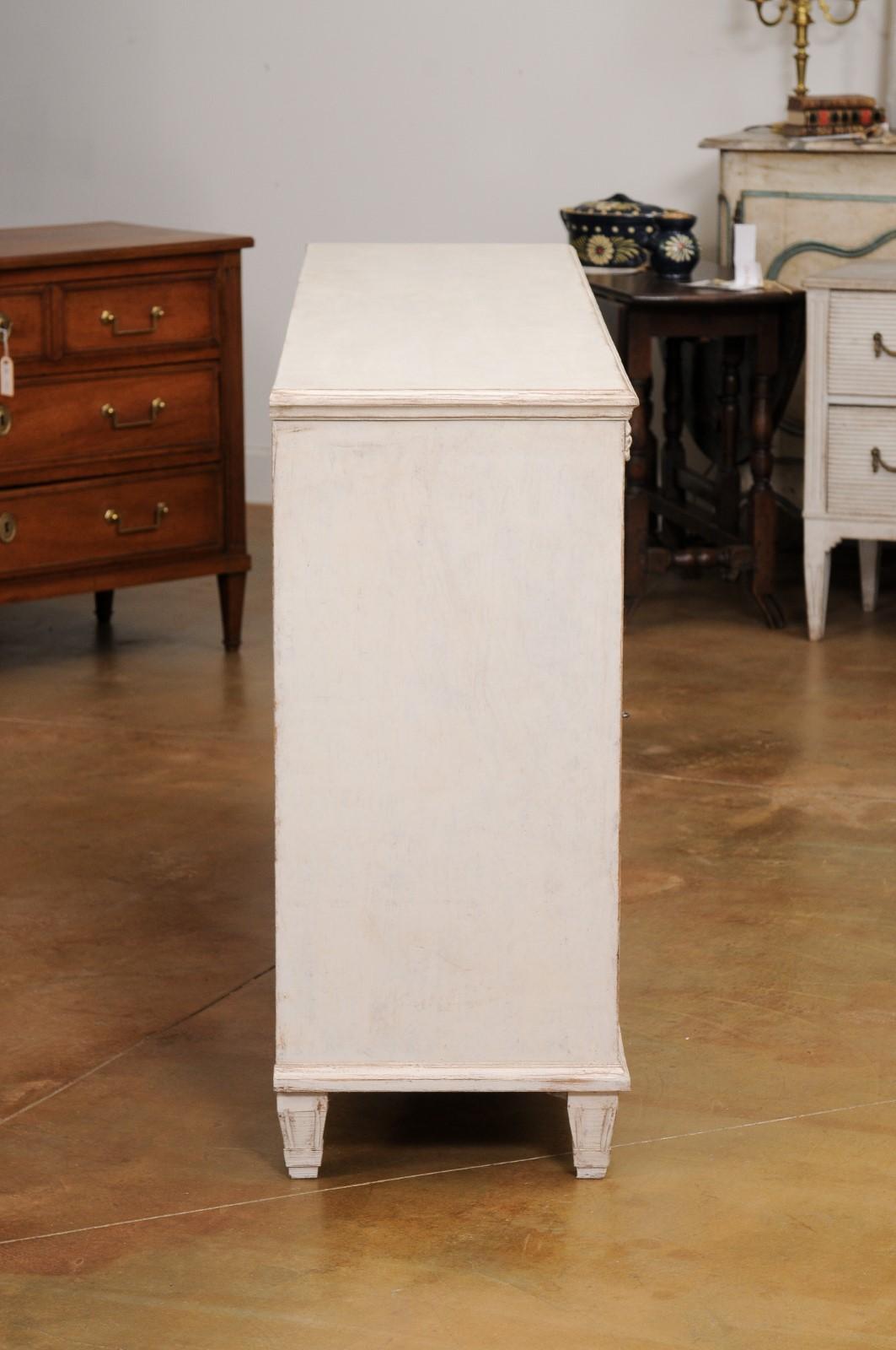 Swedish Gustavian Style 19th Century Painted Enfilade with Drawers and Doors 2