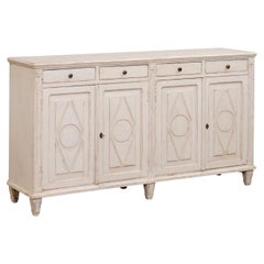 Swedish Gustavian Style 19th Century Painted Enfilade with Drawers and Doors