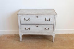 Swedish Gustavian Style Painted Wood Chest with Reeded Accents
