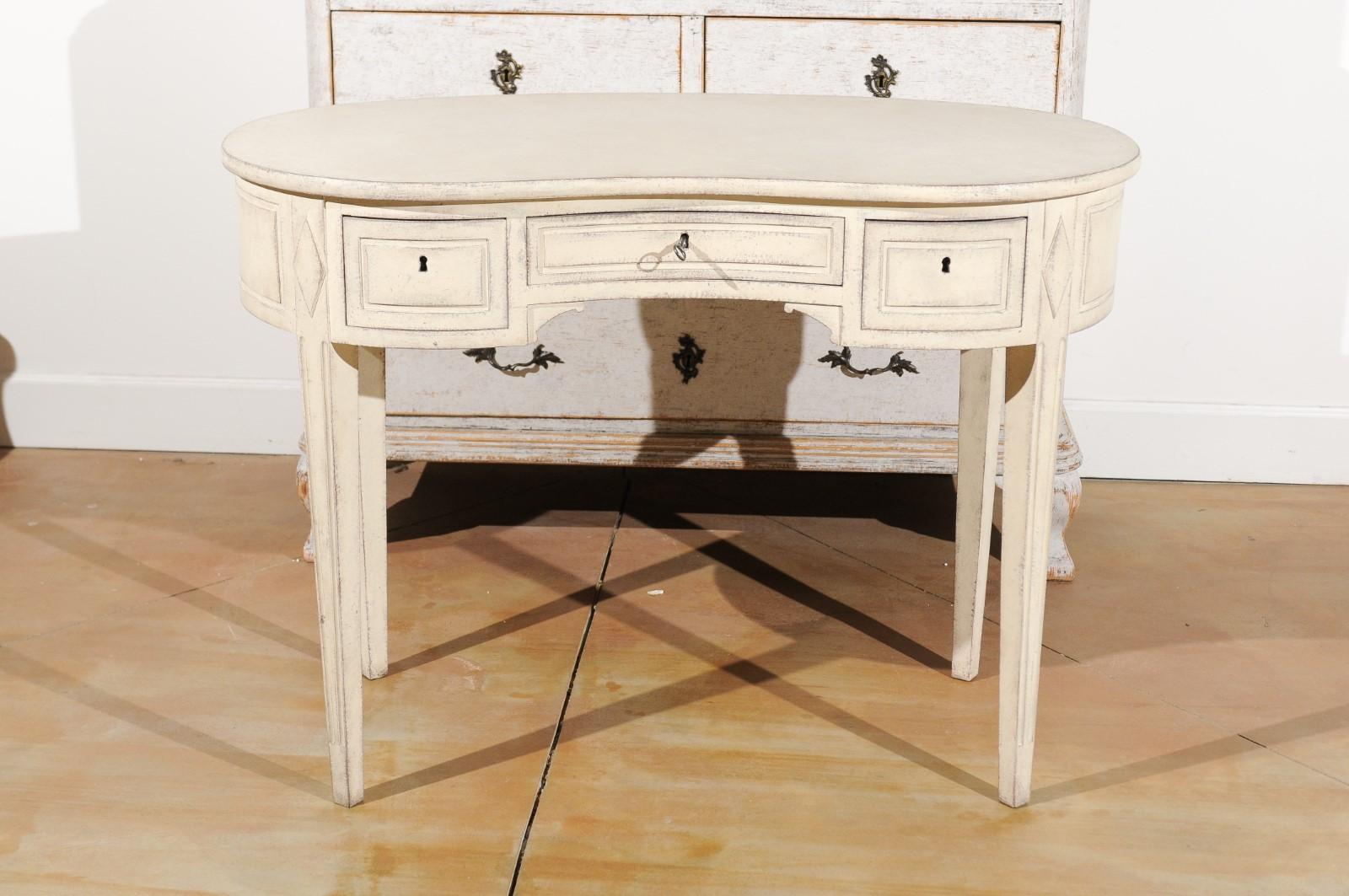 Swedish Gustavian Style 19th Century Painted Wood Freestanding Dressing Table 7