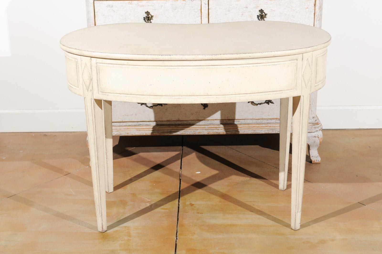 Swedish Gustavian Style 19th Century Painted Wood Freestanding Dressing Table 3