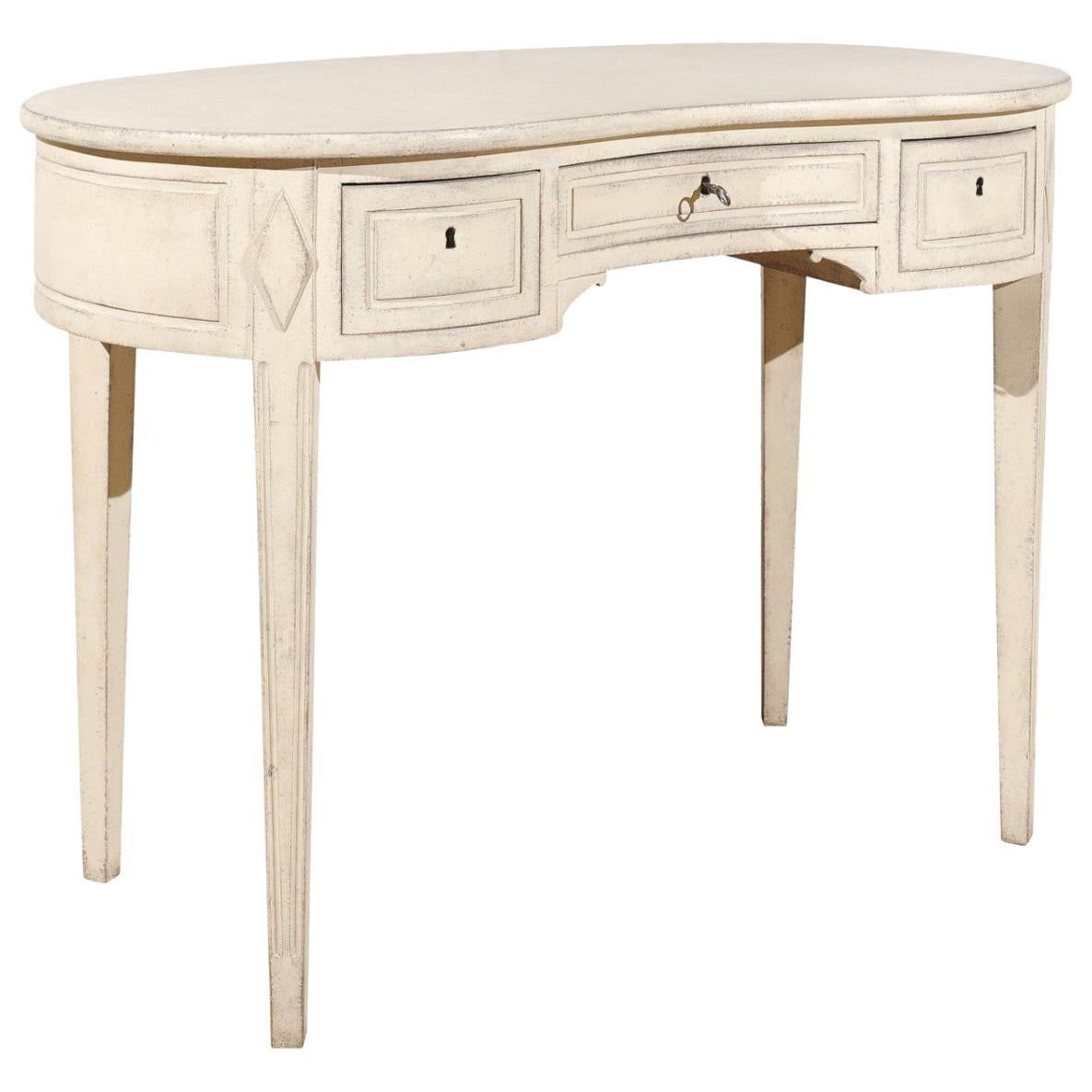 Swedish Gustavian Style 19th Century Painted Wood Freestanding Dressing Table