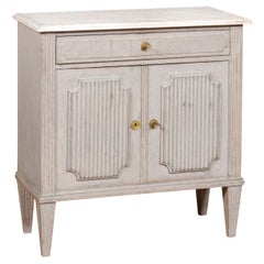 Swedish Gustavian Style 19th Century Painted Wood Sideboard with Reeded Motifs
