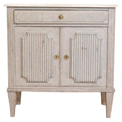 Swedish Gustavian Style 19th Century Painted Wood Sideboard with Reeded Motifs