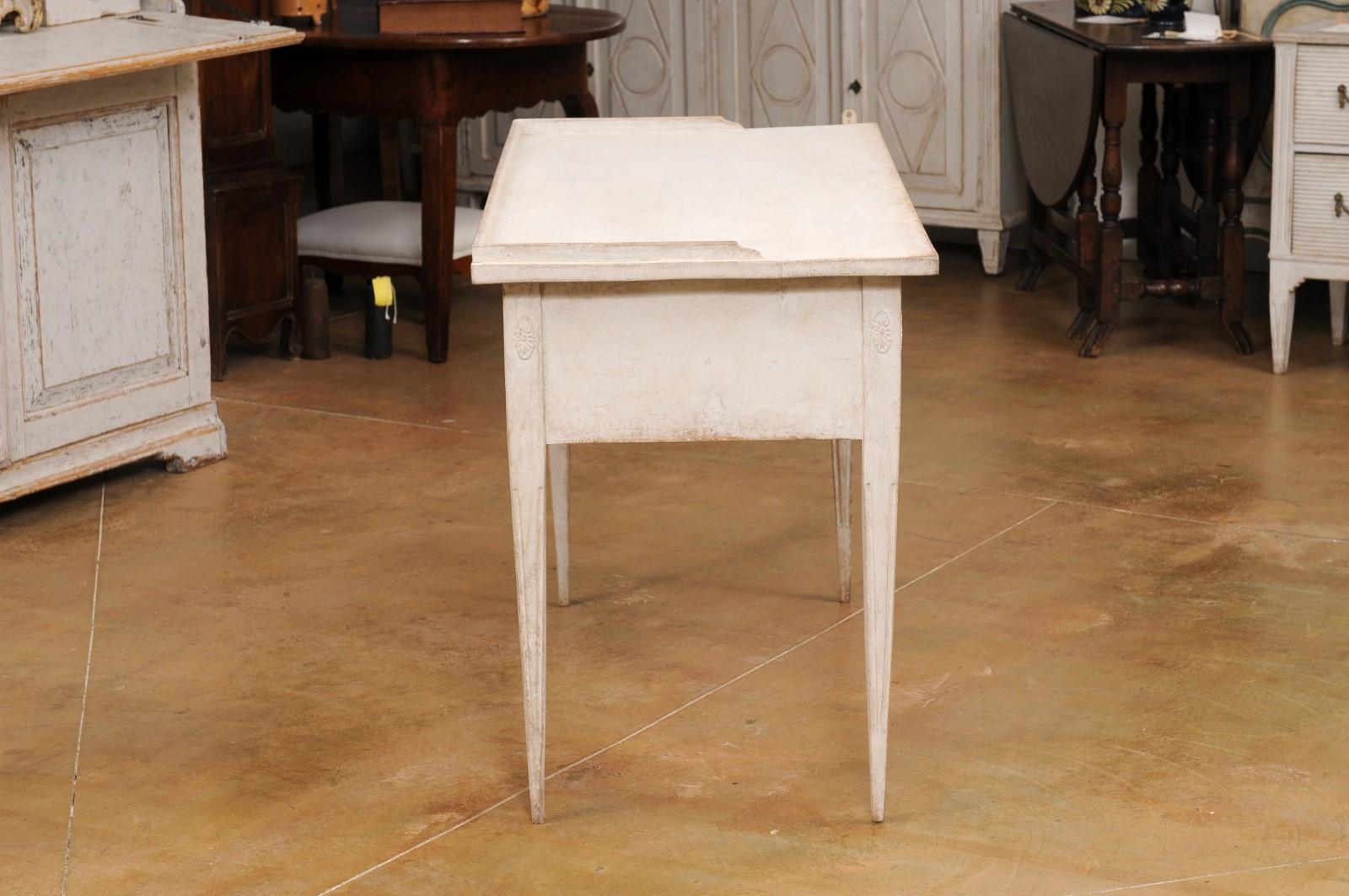 Swedish Gustavian Style 19th Century Writing Desk with Three Reeded Drawers 5