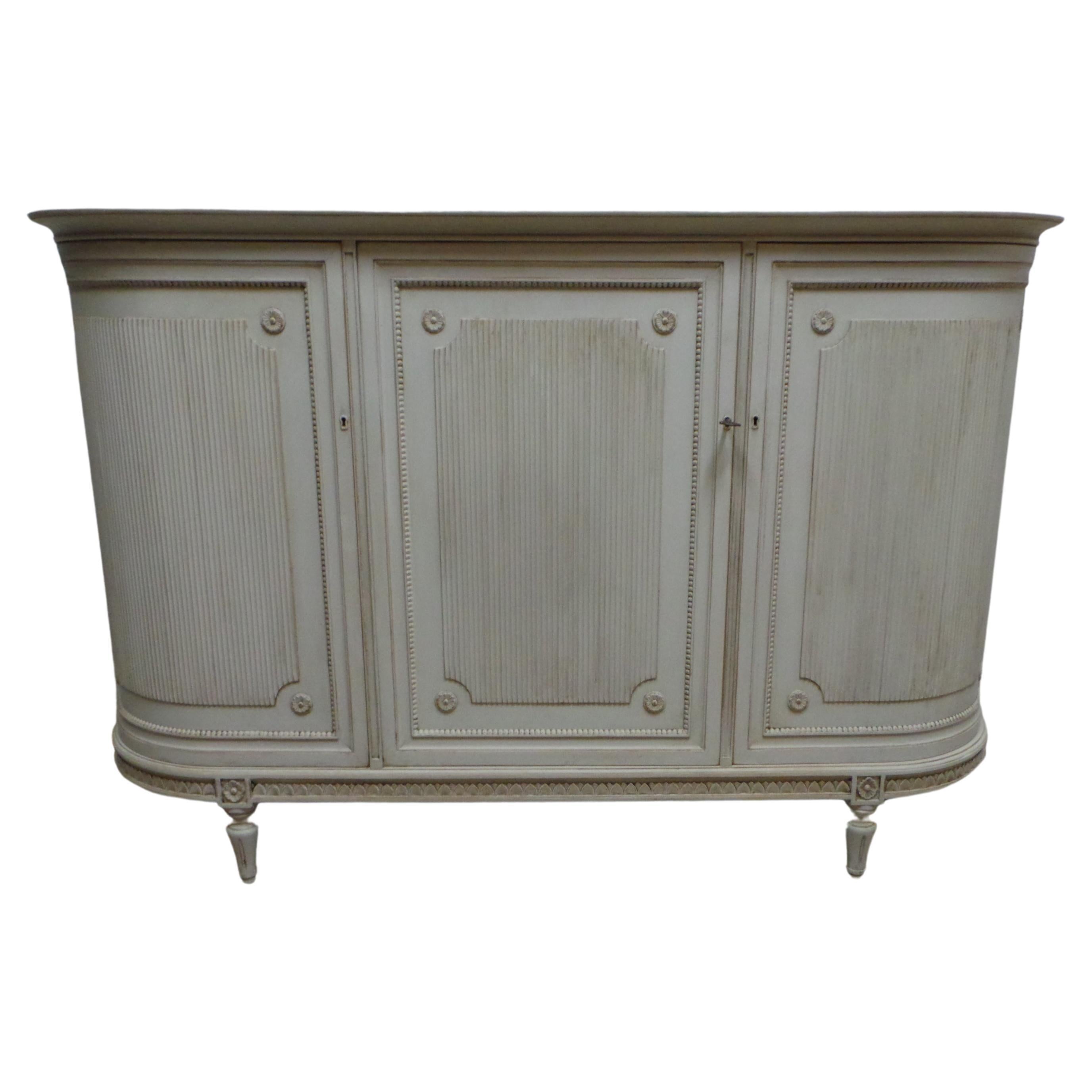 Swedish Gustavian Style 3 Door Sideboard For Sale