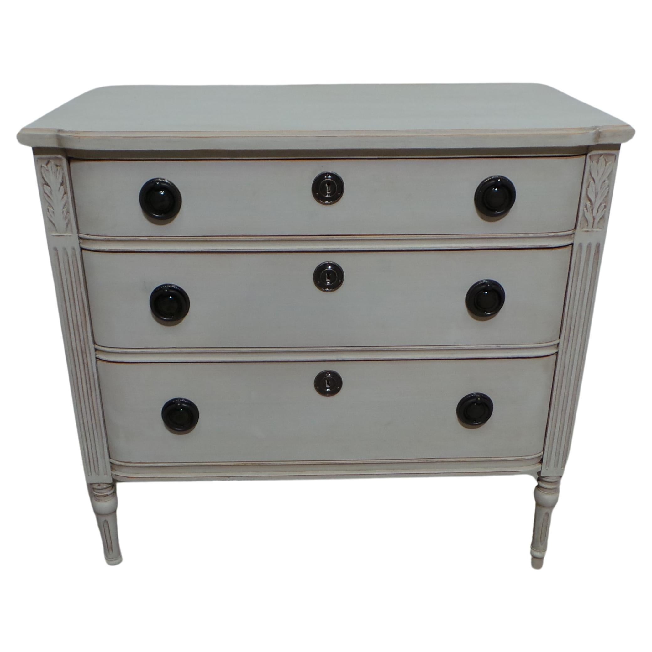Swedish Gustavian Style 3 Drawer Chest Of Drawers