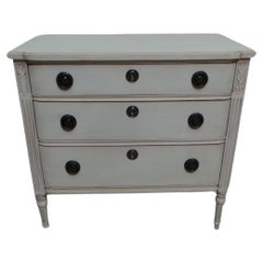 Antique Swedish Gustavian Style 3 Drawer Chest Of Drawers