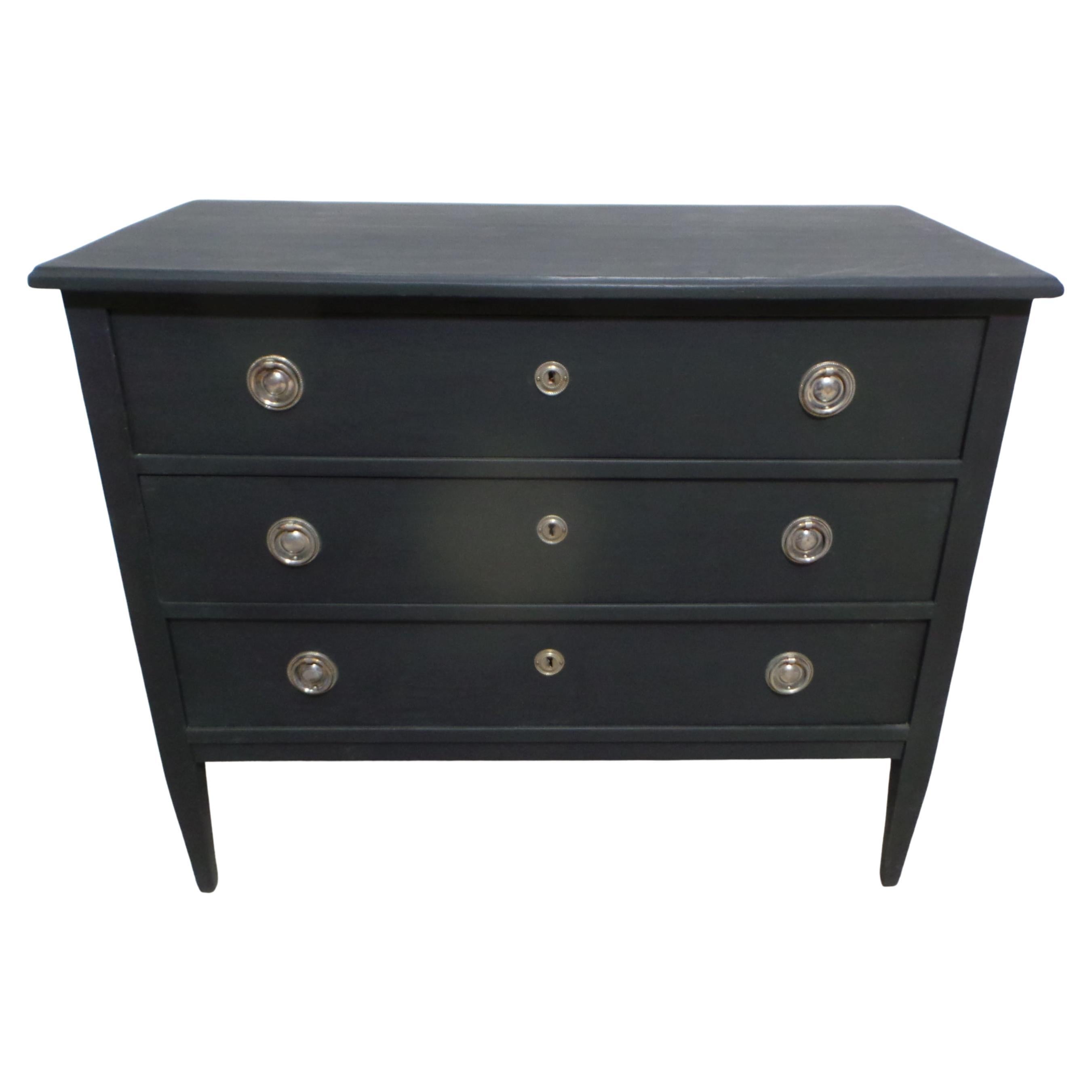 Swedish Gustavian Style 3 Drawer Chest Of Drawers For Sale