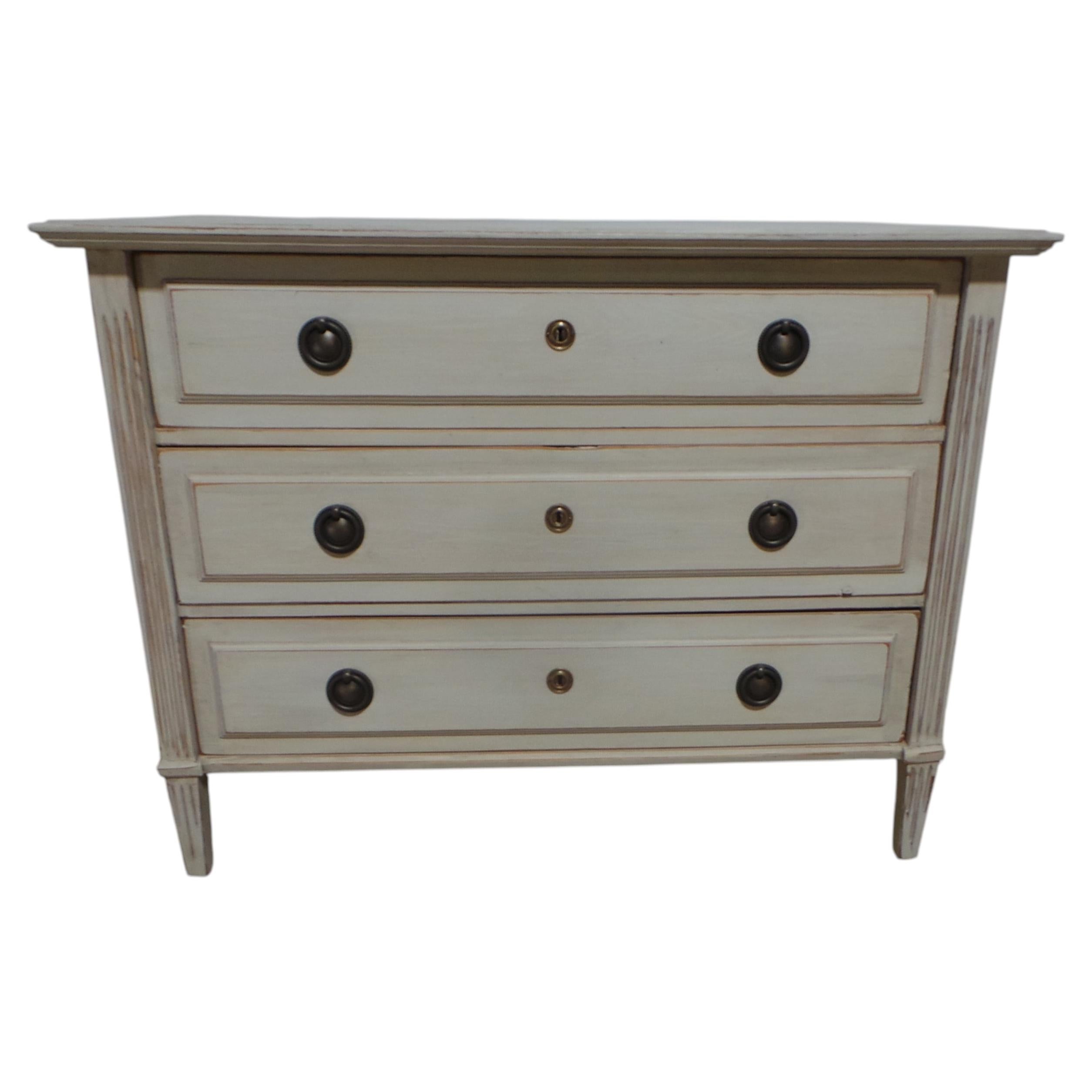 Swedish Gustavian Style 3 Drawer Chest Of Drawers