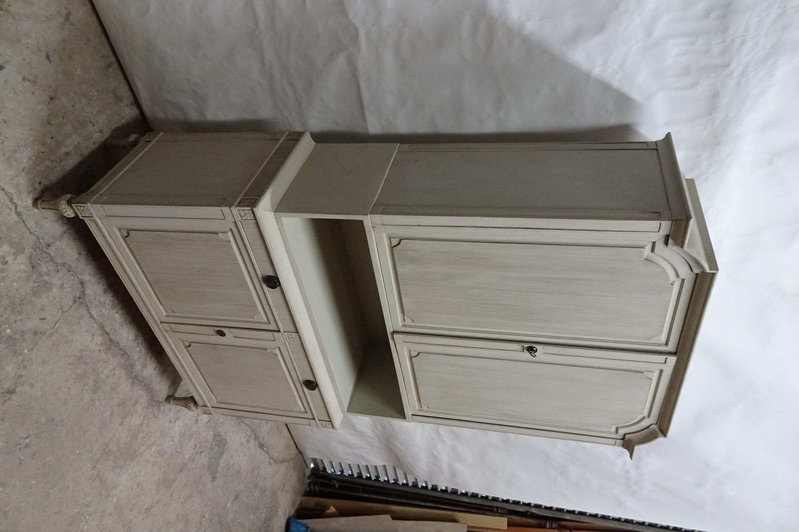 Swedish Gustavian Style 4 Door Cabinet For Sale 5