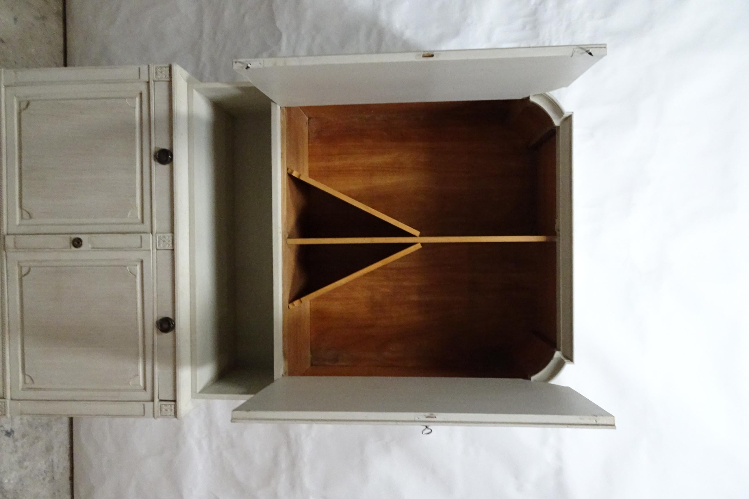 Wood Swedish Gustavian Style 4 Door Cabinet For Sale