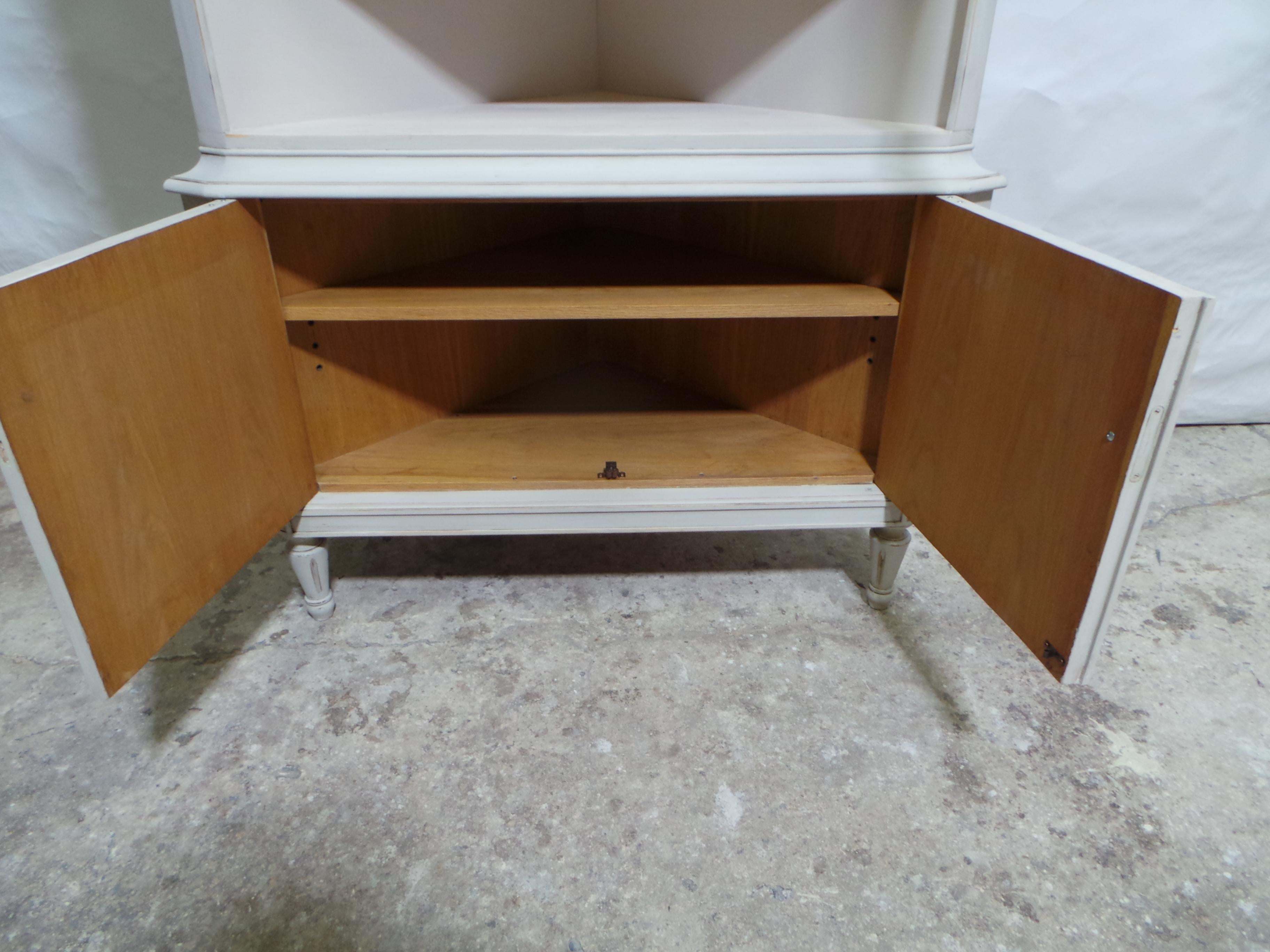Mid-20th Century Swedish Gustavian Style 4 Door Corner Cabinet For Sale