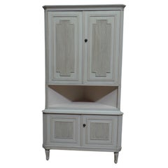 Swedish Gustavian Style 4 Door Corner Cabinet