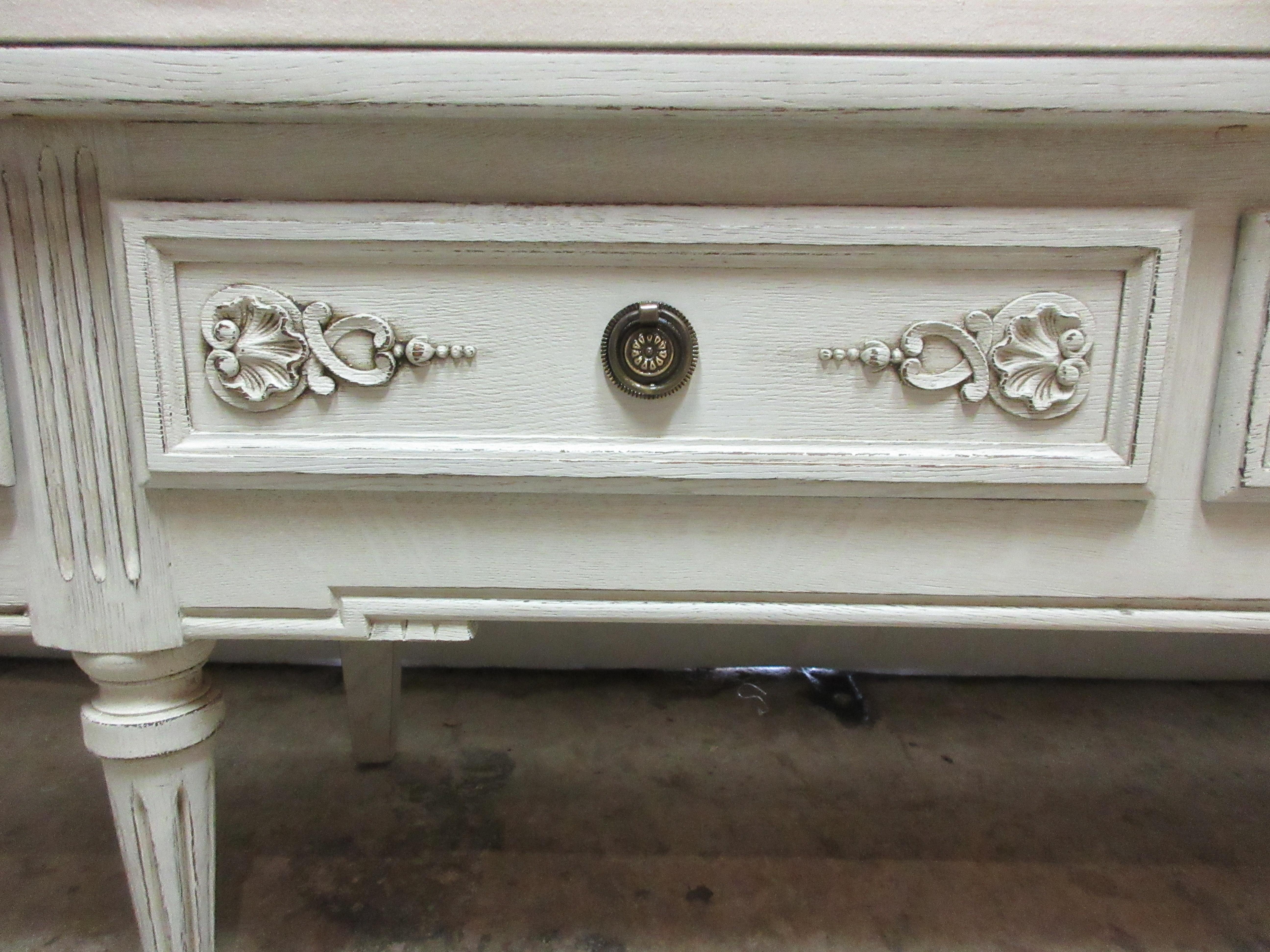 Swedish Gustavian Style 4 Drawer Bench For Sale 1