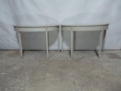 Tables Demi Lune suédoises de style gustavien à 4 pieds