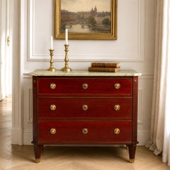 Commode suédoise en acajou ancien de style gustavien