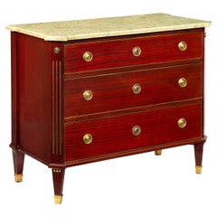 Swedish Gustavian Style Antique Mahogany Chest of Drawers Commode