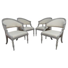 Swedish Gustavian Style Barrel Chairs Set Of 4