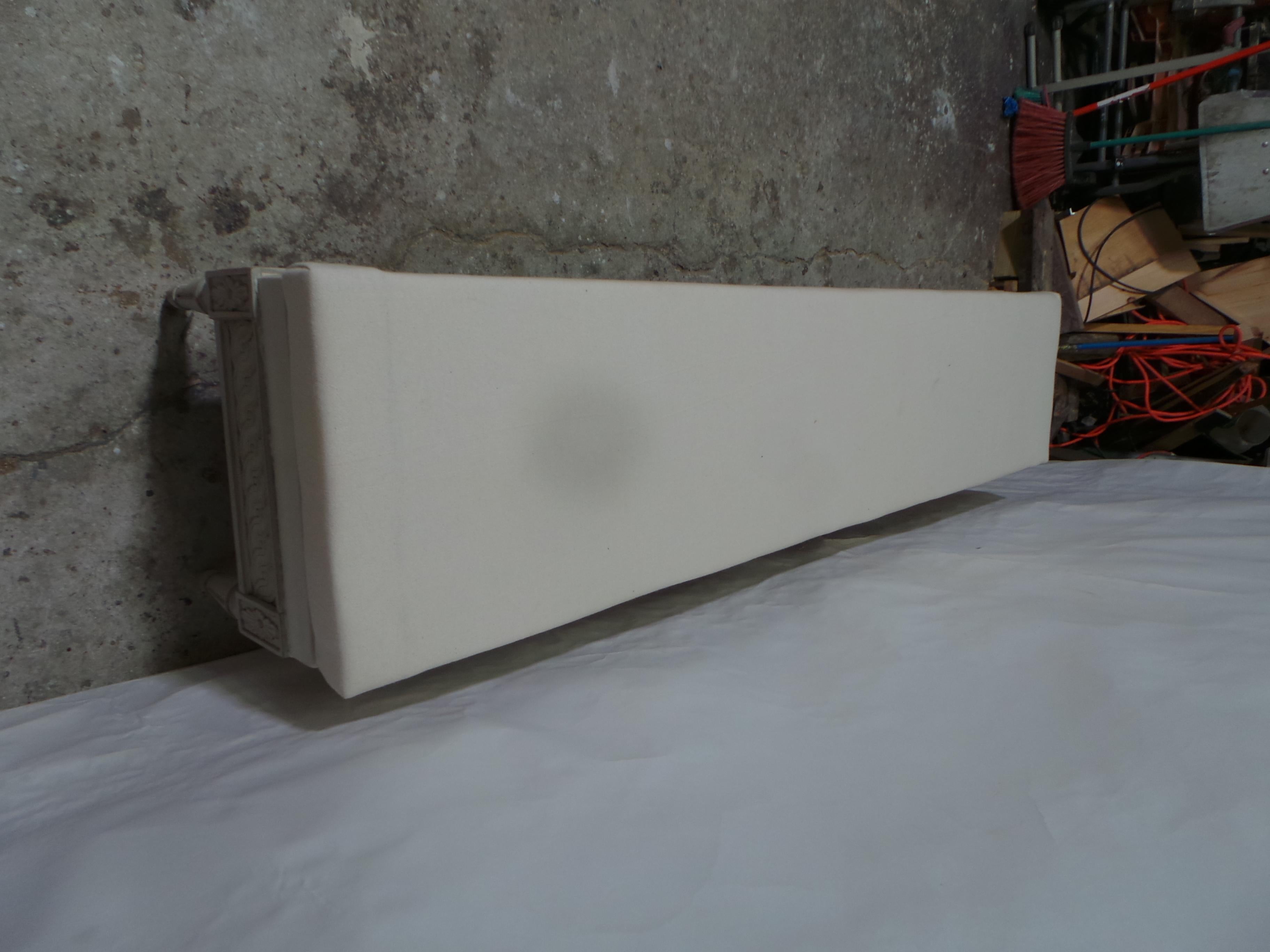 Muslin Swedish Gustavian Style Bench. For Sale