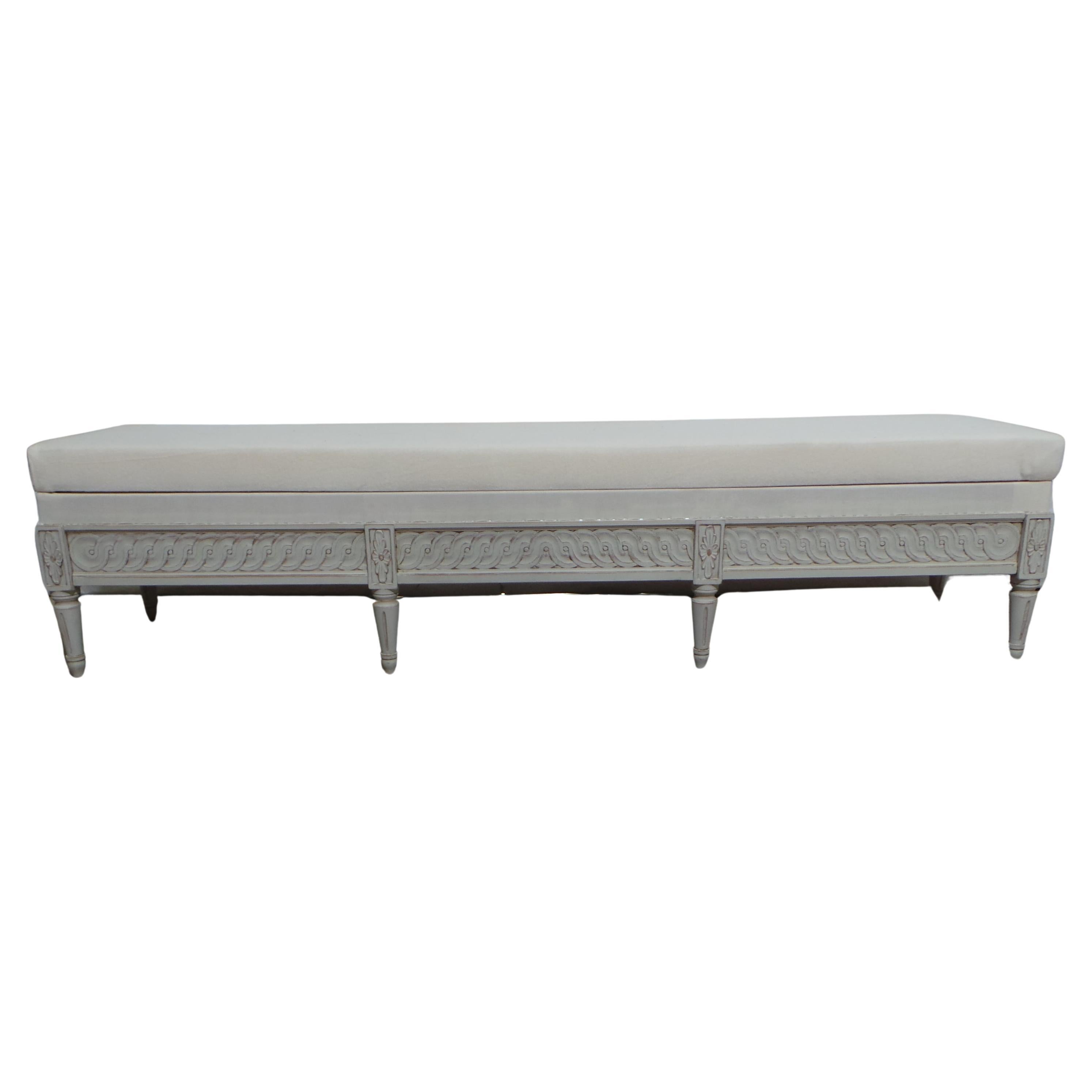 Swedish Gustavian Style Bench.