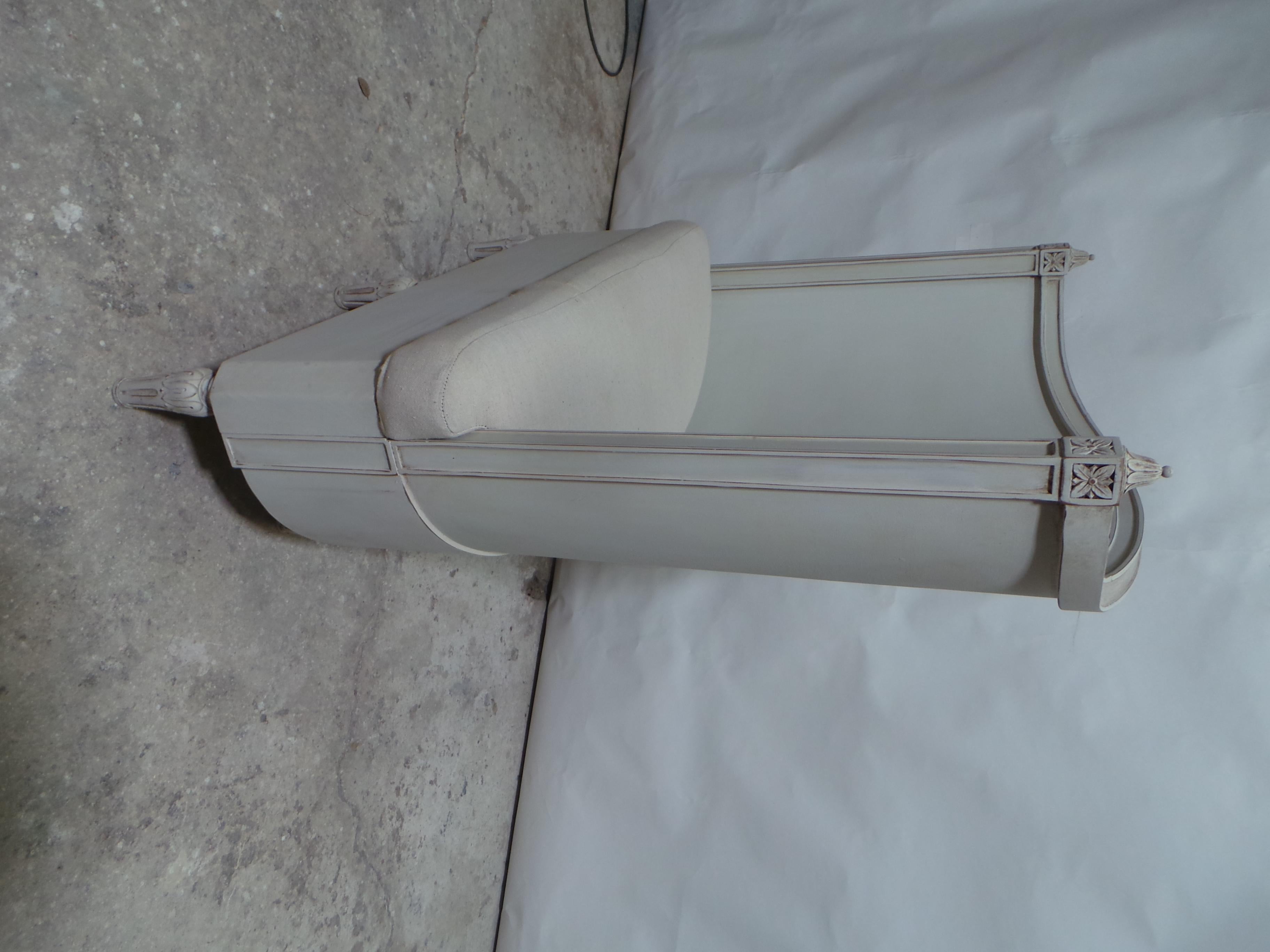 Wood Swedish Gustavian Style Bench Unique For Sale