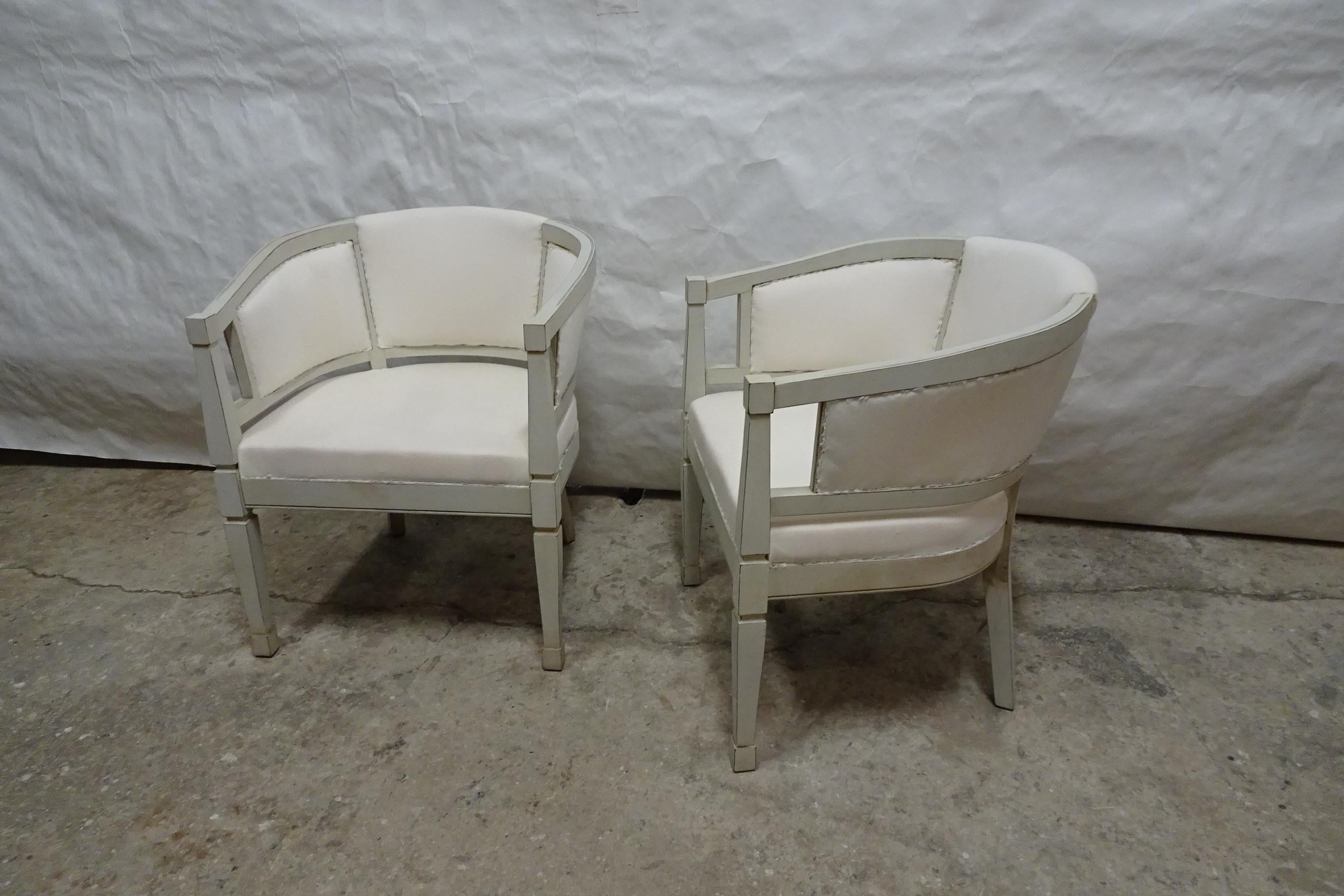 Mid-20th Century Swedish Gustavian Style Berger Chairs For Sale
