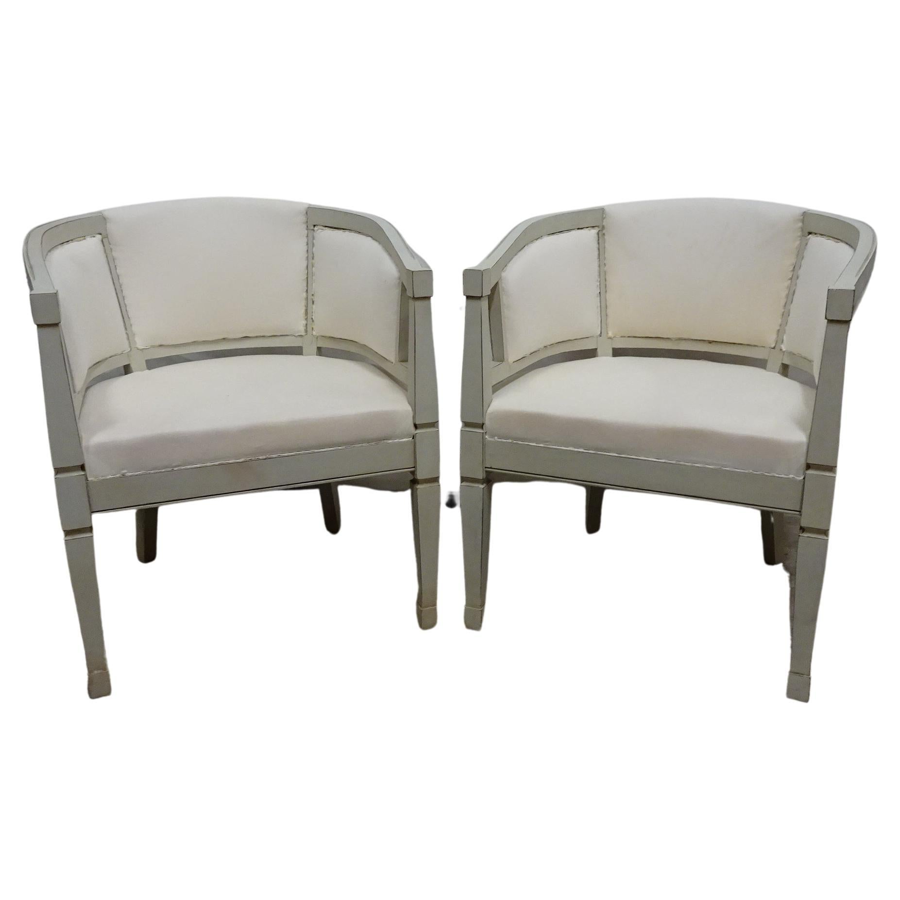 Swedish Gustavian Style Berger Chairs For Sale