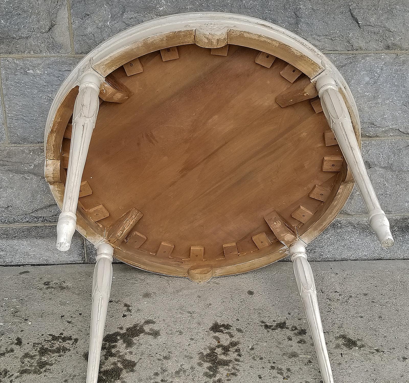 Wood Swedish Gustavian Style Breakfast Table