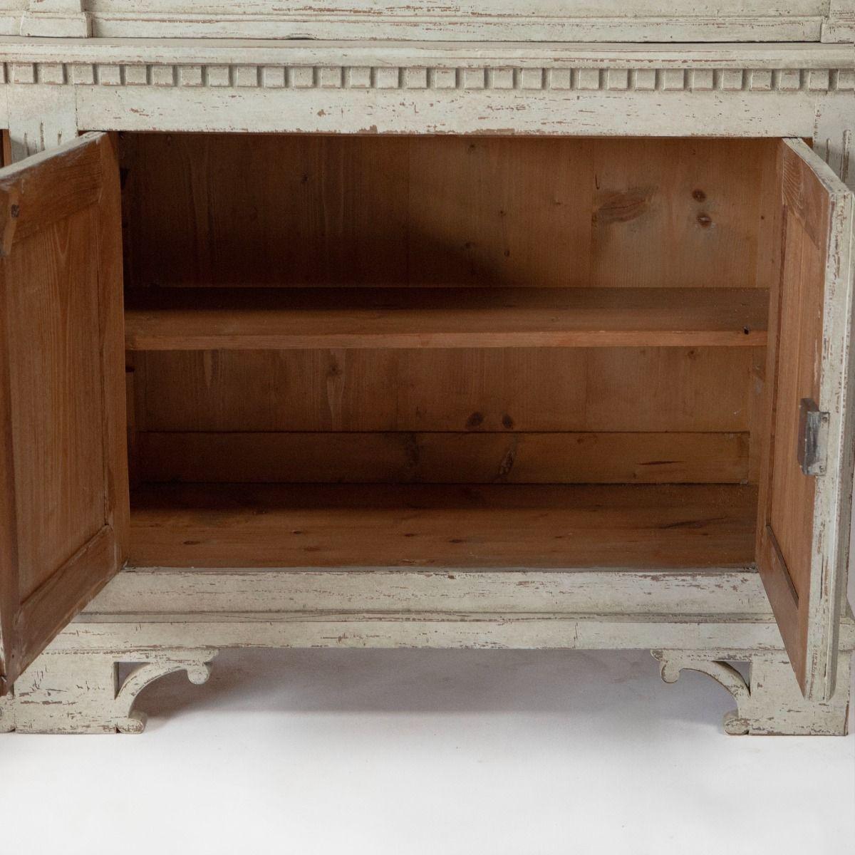 Armario Sueco de Estilo Gustaviano con Puertas de Cristal, hacia 1860 6