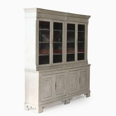 Swedish Gustavian Style Breakfront Cabinet with Glass Doors, circa 1860