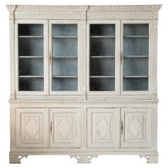 Armario Sueco de Estilo Gustaviano con Puertas de Cristal, hacia 1860