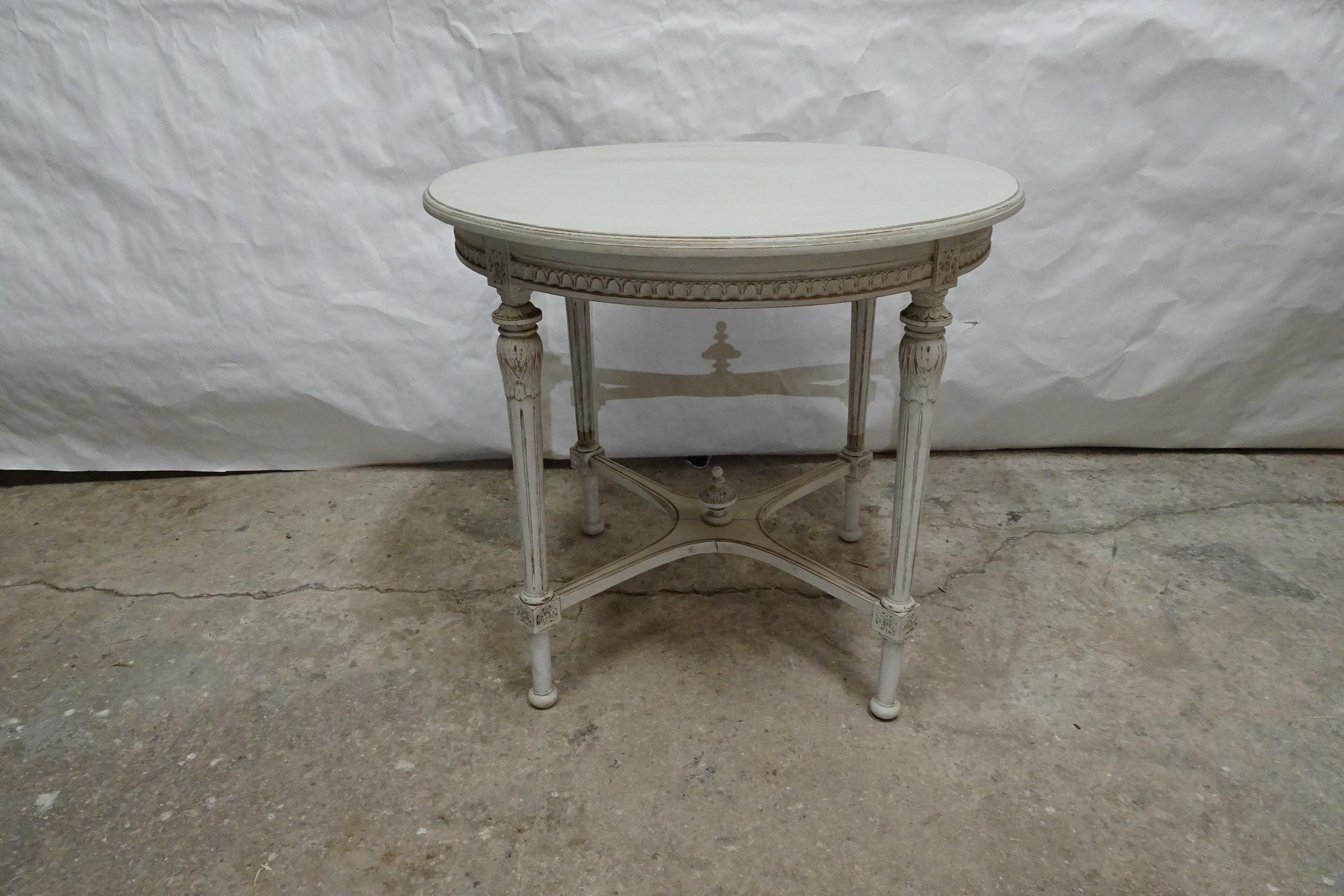 This is a unique Swedish Gustavian Style Center Table, its been restored and repainted with Milk Paints 
