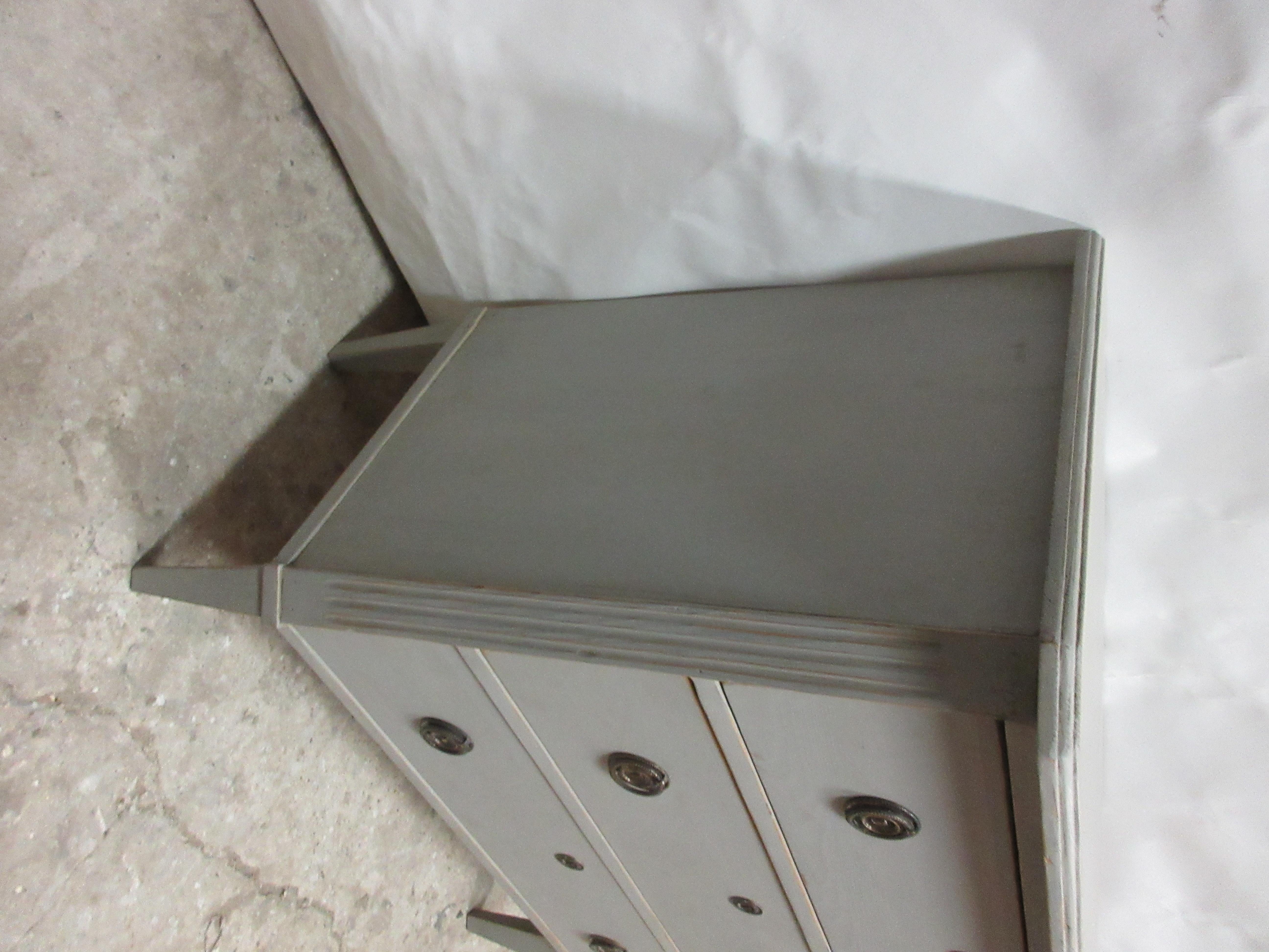This is a Swedish Gustavian style chest, its been restored and repainted with Milk Paints 