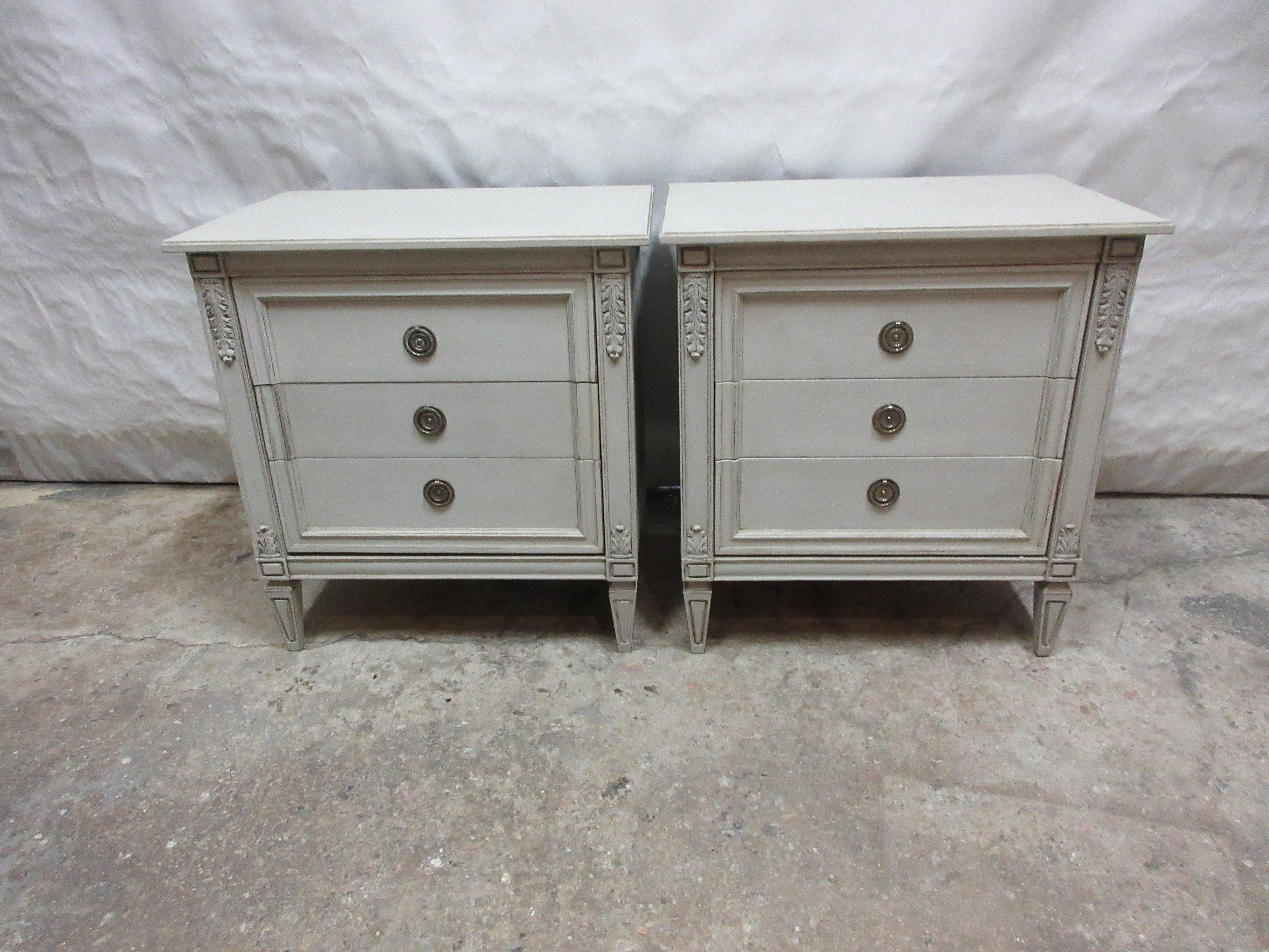 This is a unique set of 2 Swedish Gustavian Style Chest Of Drawers. They have been restored and repainted with Milk paints 