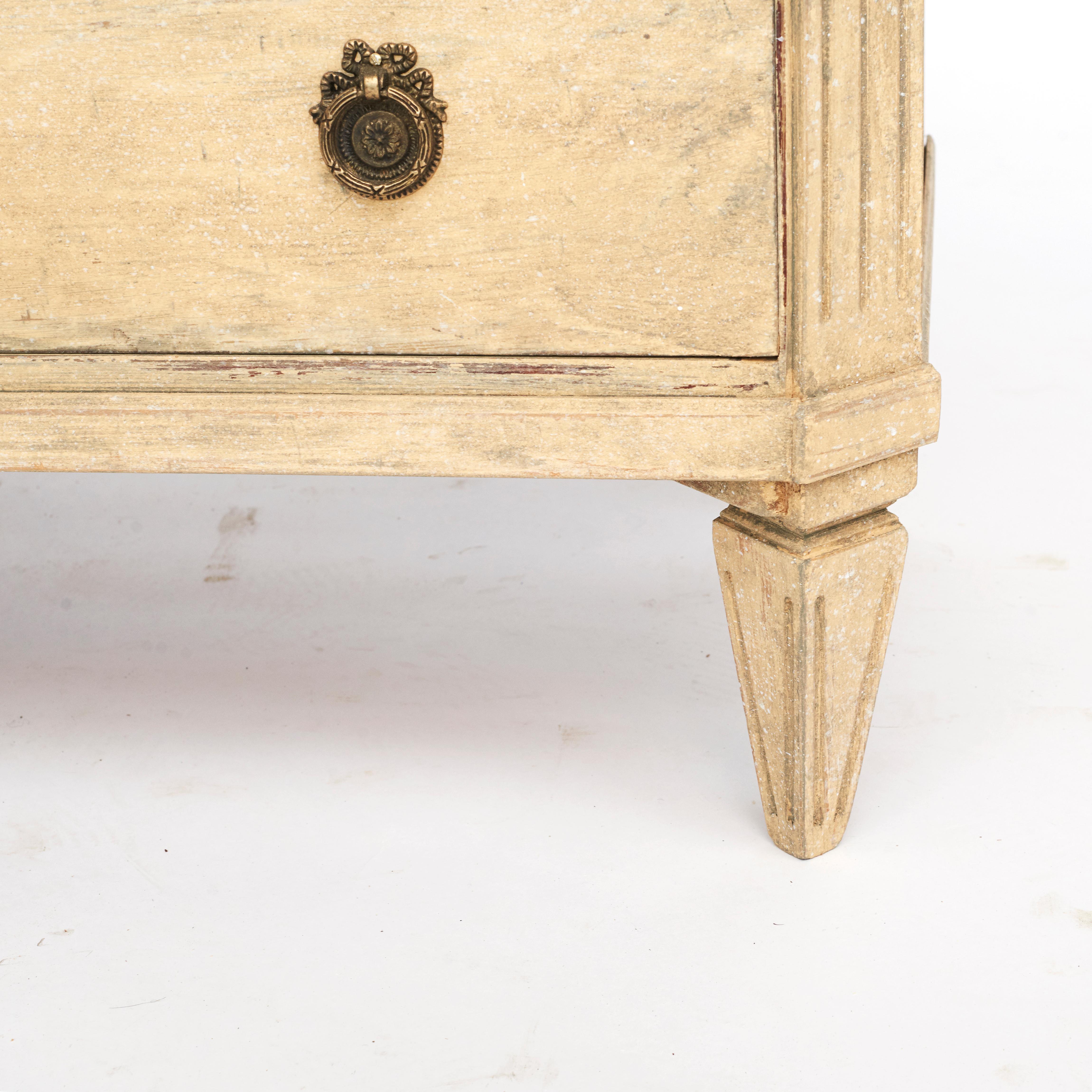 Yellow Painted Swedish Gustavian Style Chest of Drawers For Sale 1