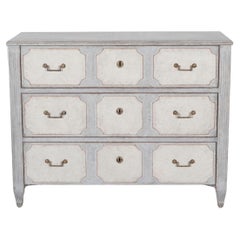Swedish Gustavian Style Chest of Drawers in Two Shades of Grey, Circa 1880