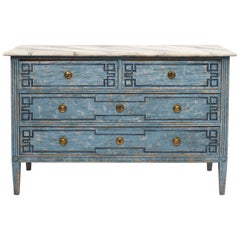Swedish Gustavian Style Chest of Drawers with "À La Grecque" Motif